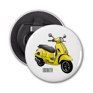 Moped motorcycle cartoon illustration bottle opener