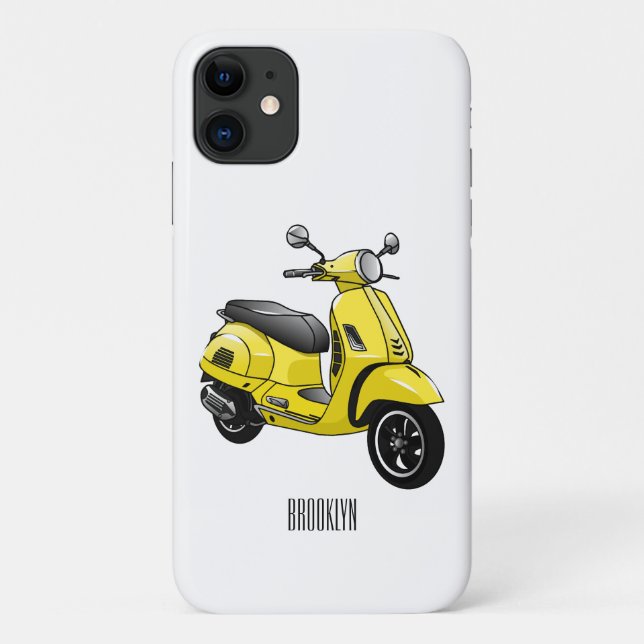 Moped motorcycle cartoon illustration Case-Mate iPhone case (Back)