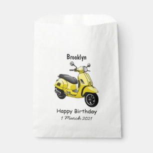 Moped motorcycle cartoon illustration favour bags