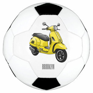 Moped motorcycle cartoon illustration football