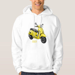Moped motorcycle cartoon illustration hoodie