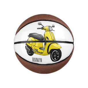 Moped motorcycle cartoon illustration mini basketball
