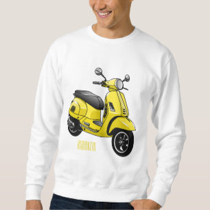 Moped motorcycle cartoon illustration sweatshirt