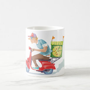 Moped Pizza Delivery Coffee Mug