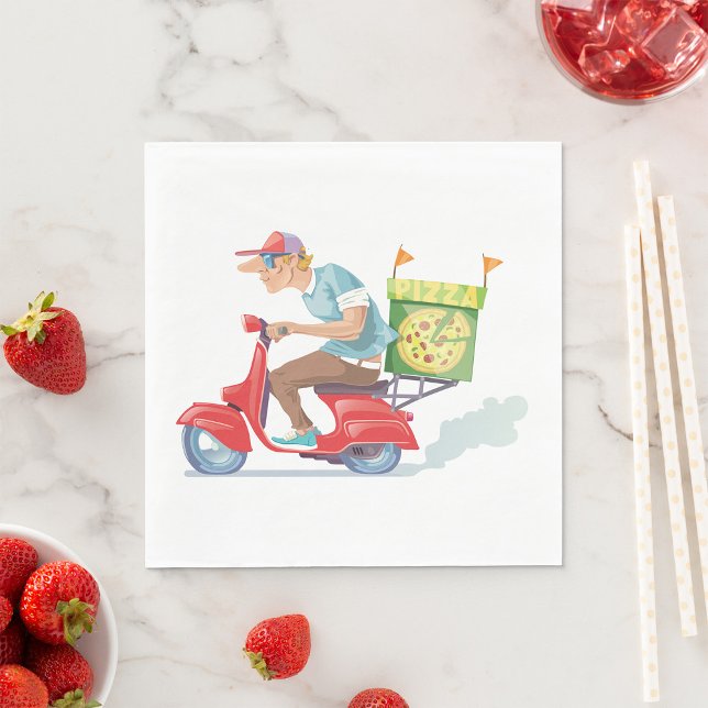 Moped Pizza Delivery Napkin (Creator Uploaded)