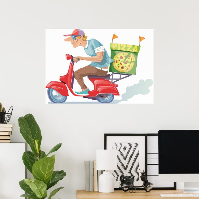 Moped Pizza Delivery Poster (Creator Uploaded)