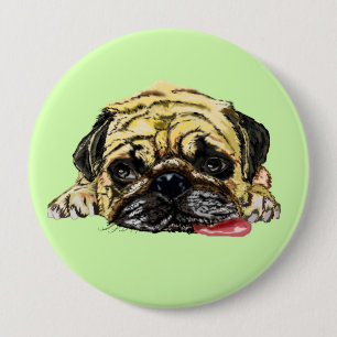 Mops 10 Cm Round Badge