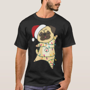 Mops Christmas Christmas Animals Fairy Lights With T-Shirt