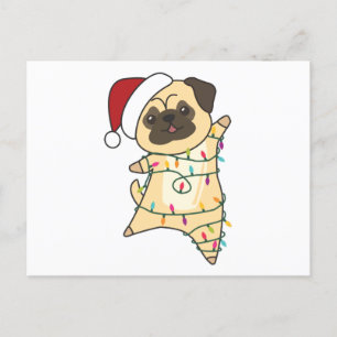 Mops Christmas Snow Winter Animals Dogs Postcard