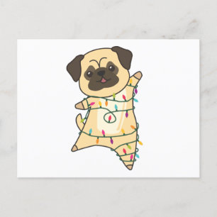 Mops Christmas Snow Winter Animals Dogs Postcard