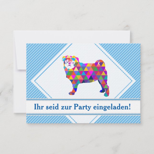 Mops Einladungen Invitation (Front)