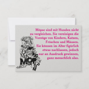 Mops Einladungen Invitation