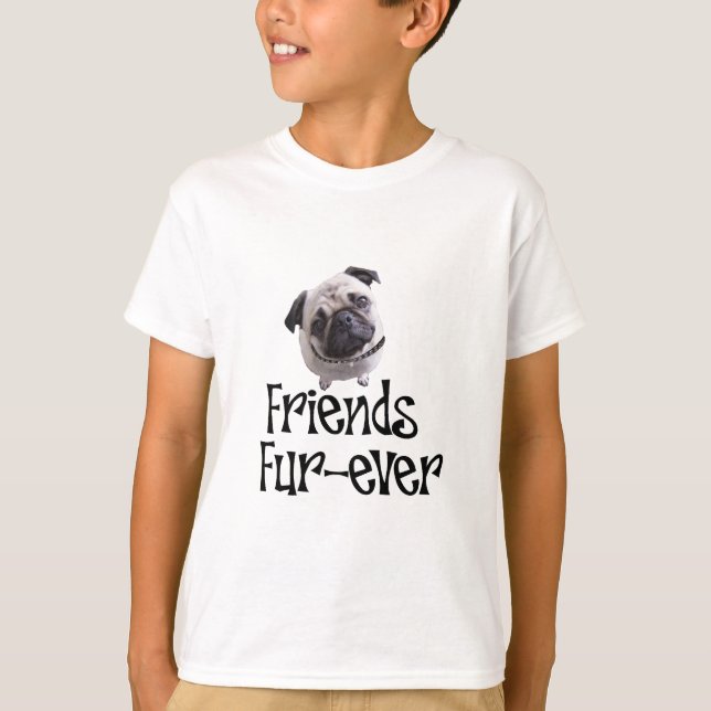 Mops "Friends Fur-ever" T-Shirt (Front)