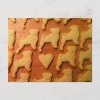 Mops mit Herz. Pug with Heart Postcard