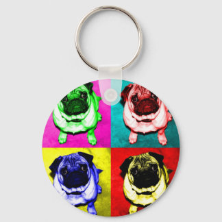 Mops Richi in 4 Farben Key Ring