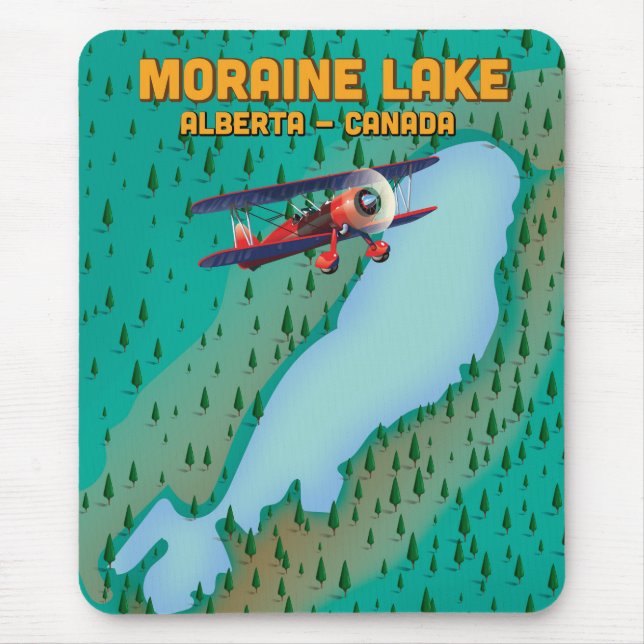 Moraine lake Alberta Canada Map Mouse Mat (Front)