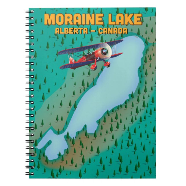 Moraine lake Alberta Canada Map Notebook (Front)