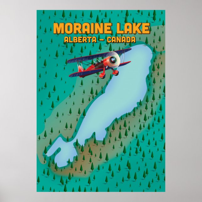 Moraine lake Alberta Canada Map Poster (Front)