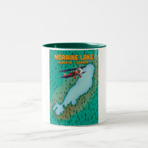 Moraine lake Alberta Canada Map Two-Tone Coffee Mug