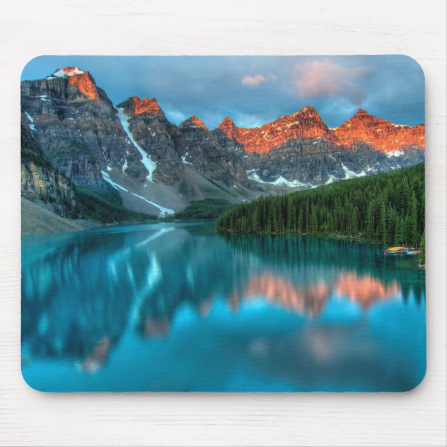 Moraine Lake at Sunset Mouse Mat (Front)