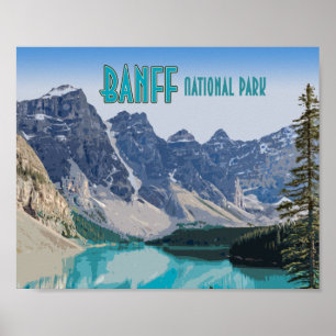 Moraine Lake Banff National Park Canada Vintage Poster
