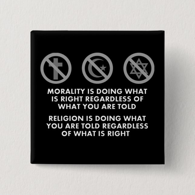 Morality and Religion 15 Cm Square Badge (Front)