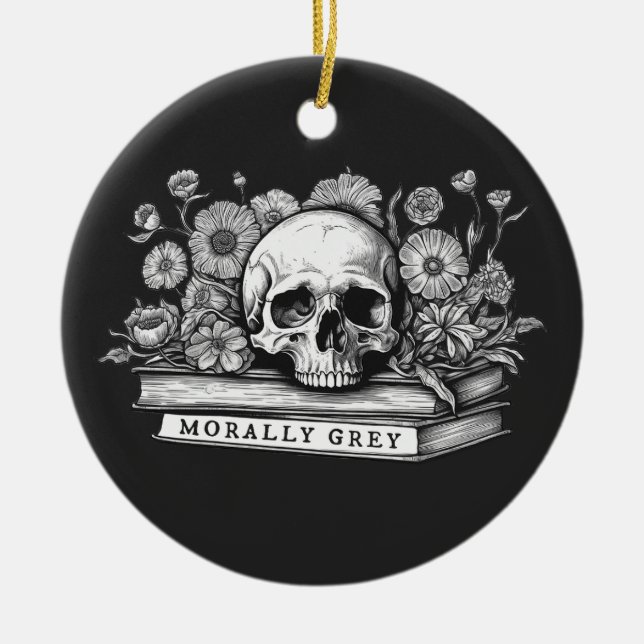 Morally grey romance books gothic ceramic tree decoration (Front)