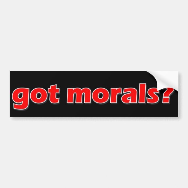 morals 1 bumper sticker (Front)