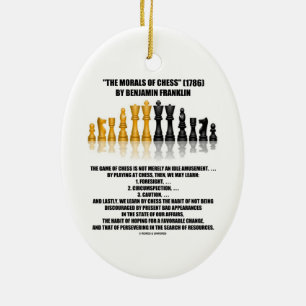 Morals Of Chess Benjamin Franklin Reflective Chess Ceramic Tree Decoration