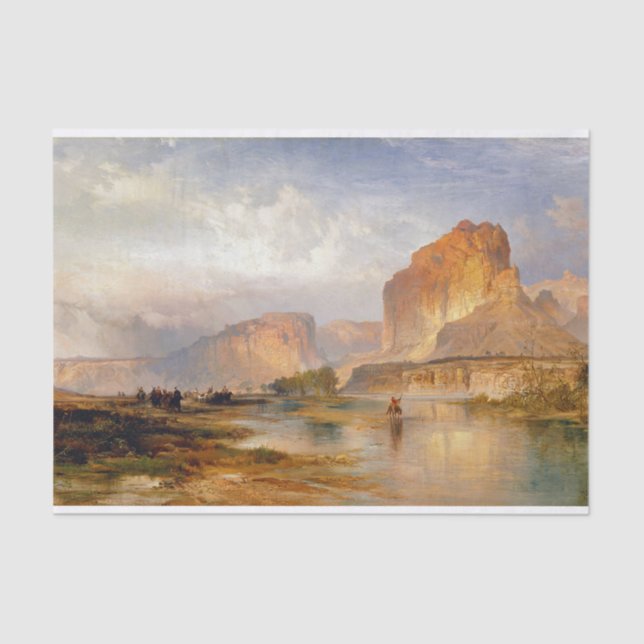Moran Cliffs of Green River Painting Tissue Paper (Front)