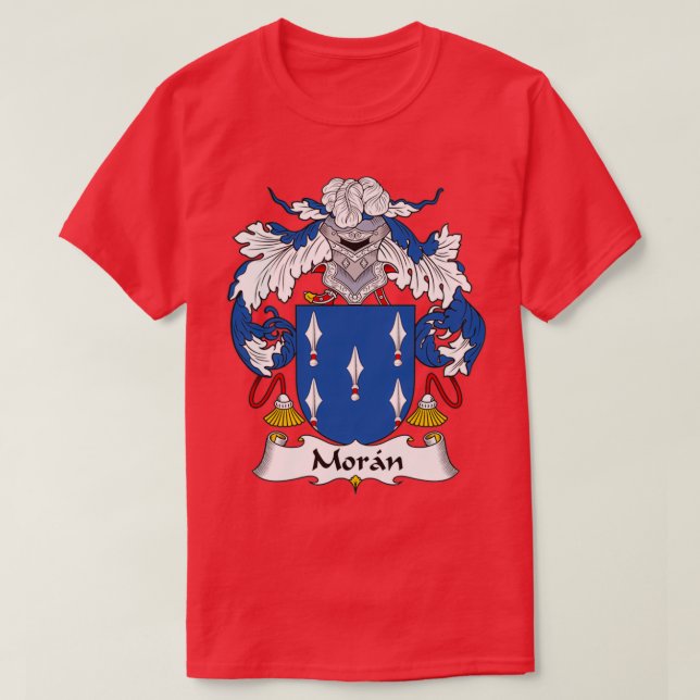 Moran Coat of Arms Family Crest  T-Shirt (Design Front)