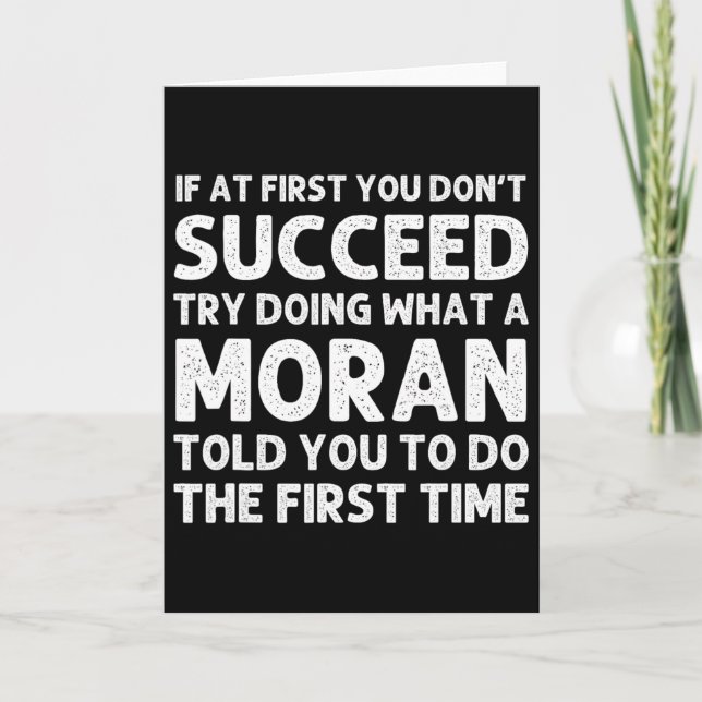 Moran Funny Surname Family Tree Birthday Reunion I Card (Front)