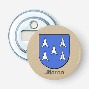 Moran Heraldic Arms on Parchment Style Back Bottle Opener
