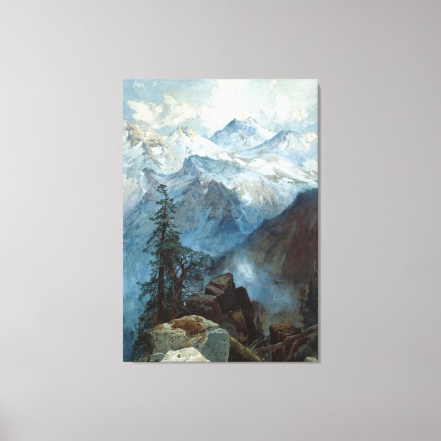 Moran Summit of the Sierras Painting Canvas Print (Front)