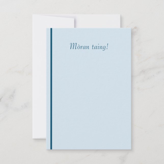 Mòran taing Scottish Gaelic thank you note. Card (Front)