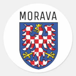 Moravia coat of arms - CZECHIA Classic Round Sticker