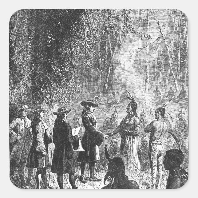 Moravian Missionaries Among the Indians Square Sticker (Front)