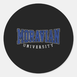 Moravian of Technology Arch Retro for Men Women Classic Round Sticker