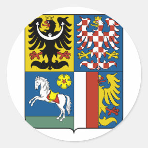 Moravian Silesian Region, Czech Classic Round Sticker