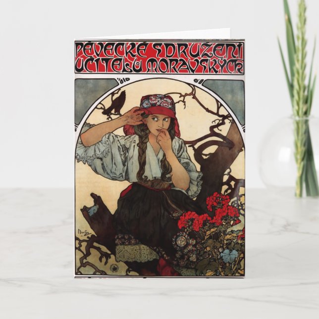 Moravian Teachers Choir Alphonse Mucha Card (Front)
