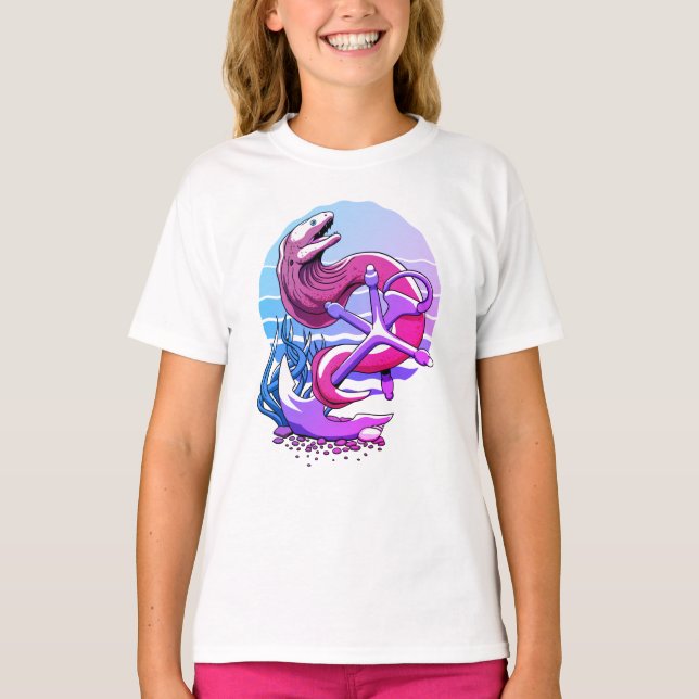 Moray Eel and Anchor T-Shirt (Front)