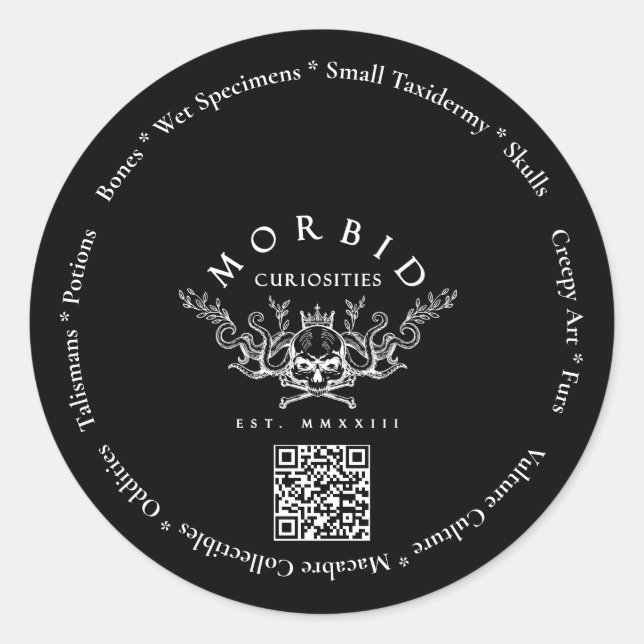 Morbid Curiosities Bones Vulture Culture Taxidermy Classic Round Sticker (Front)
