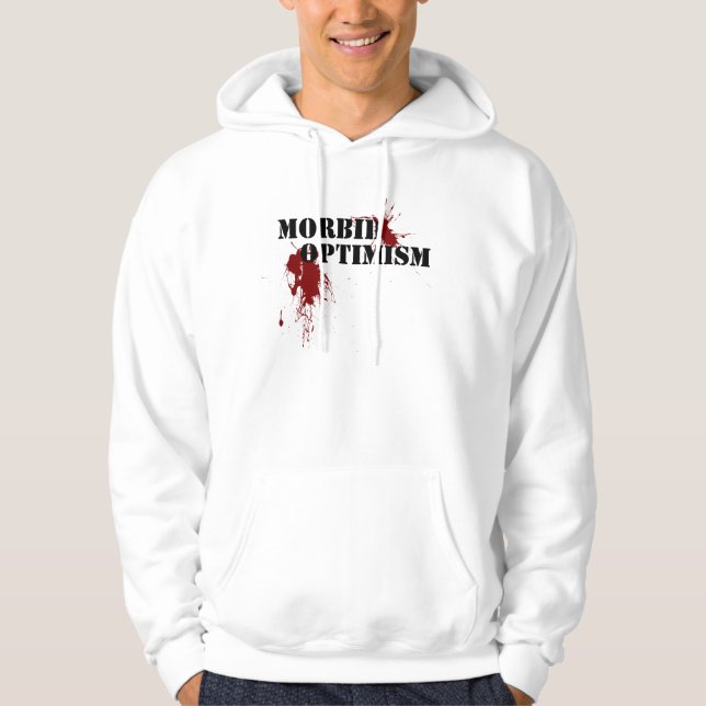 Morbid Optimism Splatter Hoodie (Front)
