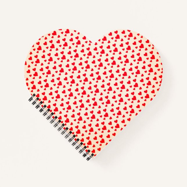 Mordern Cute Red Hearts White Pattern  Notebook (Front)