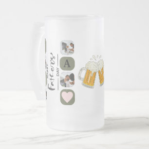 Mordern Photo Collage Father's Day Frosted Glass Beer Mug
