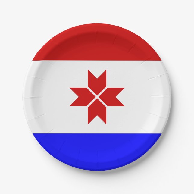 Mordovia Flag Paper Plate (Front)