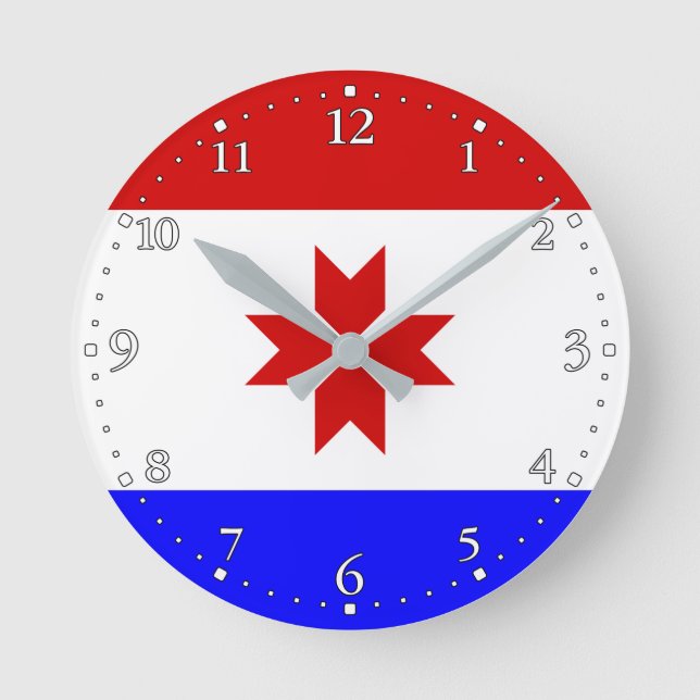 Mordovia Flag Round Clock (Front)