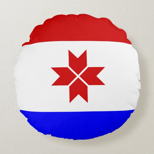 Mordovia Flag Round Cushion (Front)