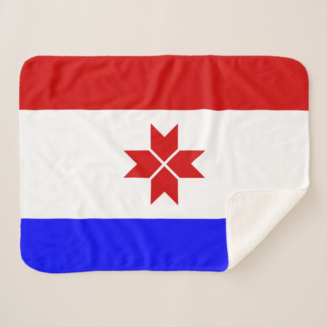 Mordovia Flag Sherpa Blanket (Front (Horizontal))