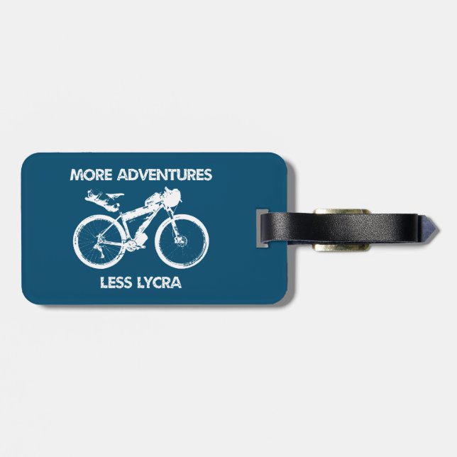 More Adventures Less Lycra Bikepacking Luggage Tag (Back Horizontal)